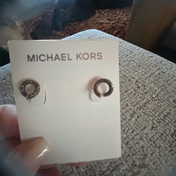Michael Kors Jewelry - Michael Kors Sparkling Silver Hoop Earrings